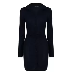 Image of I Saw It First Ruched Long Sleeve Shirt Dress - Black