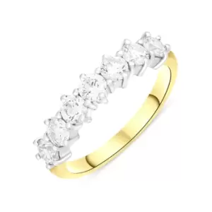 Image of 18ct White Gold 1.12ct Diamond Seven Stone Half Eternity Ring