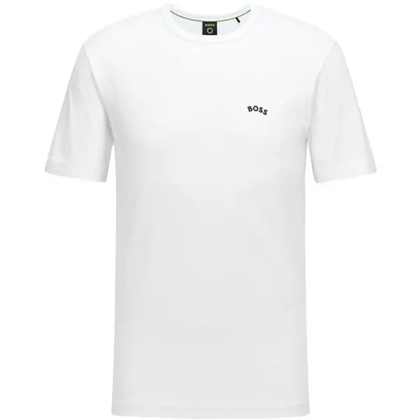 Image of Boss Curved Logo T Shirt - White 2XL