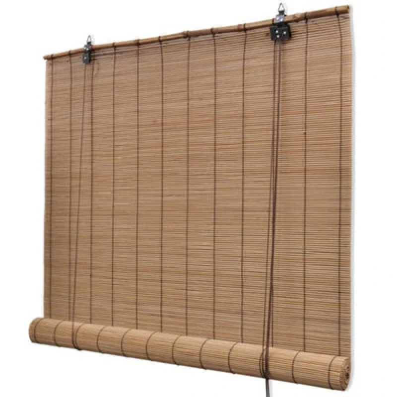 Image of Vidaxl Brown Bamboo Roller Blinds 120 X 220 Cm