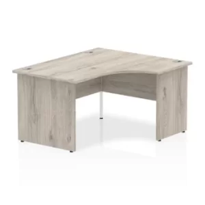 Image of Impulse 1400mm Right Crescent Desk Grey Oak Top Panel End Leg I003873