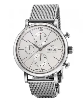 Image of IWC Portofino Chronograph Silver Dial Steel Mens Watch IW391009 IW391009