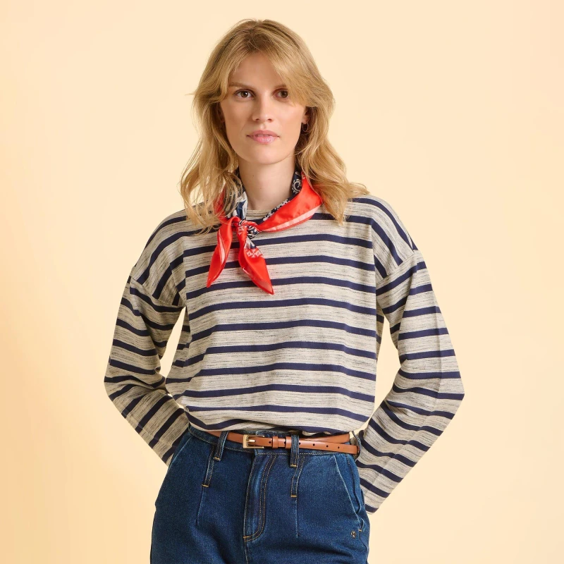 Image of Brakeburn Chesil Long Sleeve T-Shirt Cream female UK 14