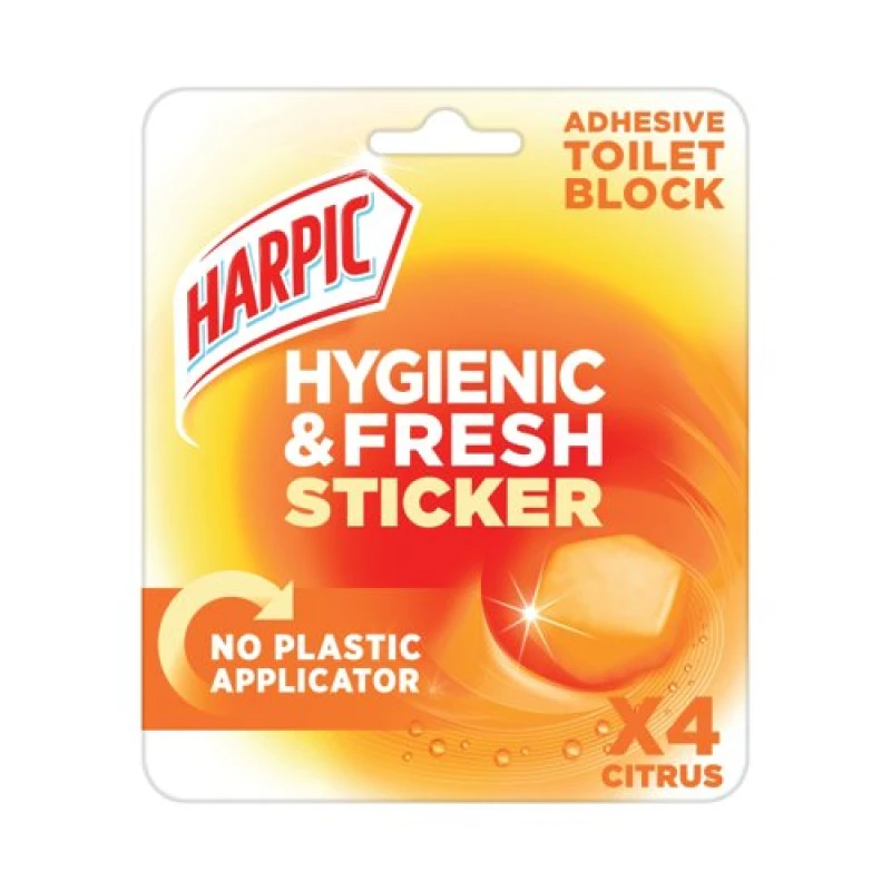 Image of Harpic Hygienic Fresh Sticker Adhesive Toilet Blocks Citrus (24 Pack) 3275286