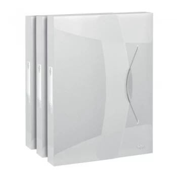 Image of Rexel Choices Box File PP Elastic Strap 40mm Spine A4 Trans White Ref