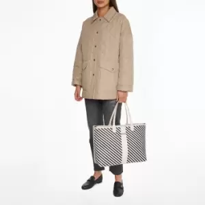 Image of Iconic Tommy Tote Bag in Two-Tone Woven Fabric