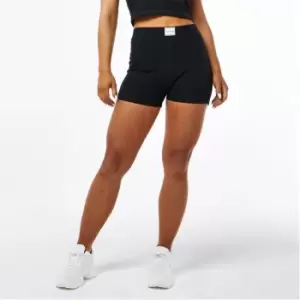 Image of Jack Wills Ribbed Jersey High Waisted Shorts - Black