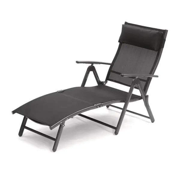 Image of Suntime Havana Sunlounger with Pillow - Black One Size
