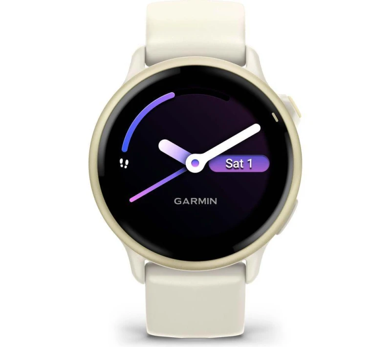 Image of Garmin vivoactive 6 Smartwatch - Bone & Lunar Gold,White 753759342814