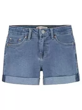 Image of Levis Girls Girlfriend Denim Shorts - Blue Size Age: 2 Years, Women
