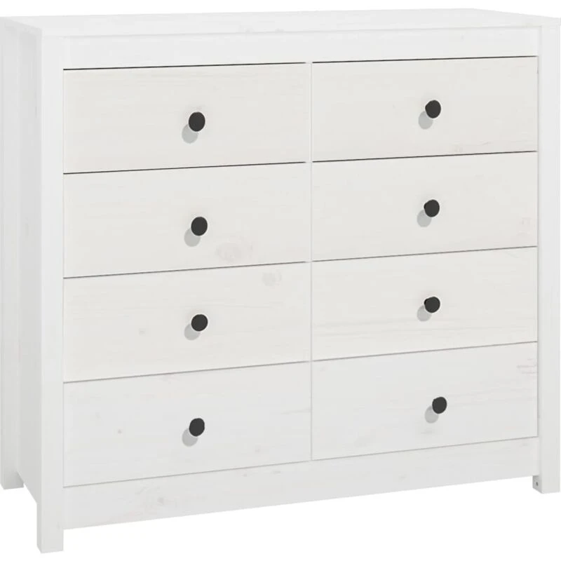 Image of vidaXL Side Cabinet White 100x40x90cm Solid Wood Pine, White 821770