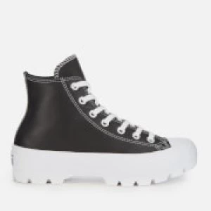 Image of Converse Womens Chuck Taylor All Star Lugged Hi-Top Trainers - Black/White/White - UK 4