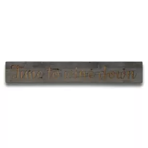 Image of Wine Down Grey Wash Wooden Message Plaque