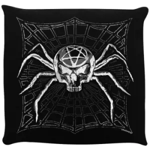 Image of Grindstore Pentagram Spider Filled Cushion (One Size) (Black) - Black