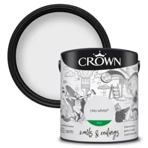 Image of Crown Breatheasy Standard Clay White - Silk Emulsion Paint - 2.5L
