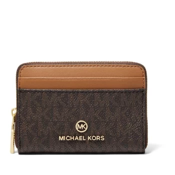 Image of Michael Kors Zip Around Purse Womens - Brown