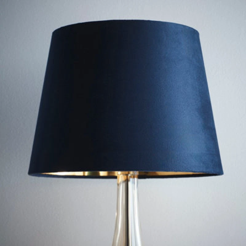 Image of K Living Navy Velvet Empire Shade For Ceiling And Table Lamp 12" Shade