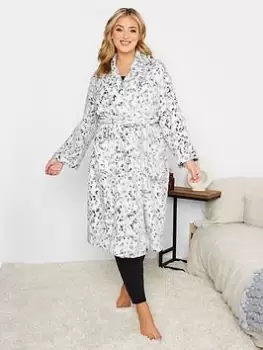 Image of Yours Animal Shawl Collar Robe, Grey, Size 18-20, Women