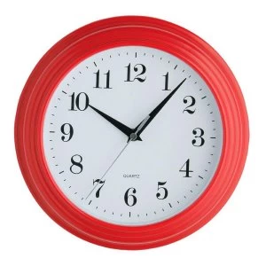 Image of Premier Housewares Vintage Plastic Wall Clock - Red