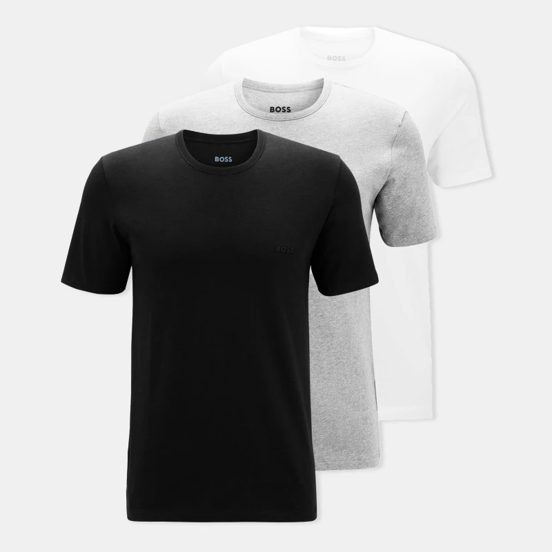 Image of BOSS 3 Pack Classic Crew T-Shirt - Black/White/Grey Size XL Men Black/White/Grey UVM3A Male XL
