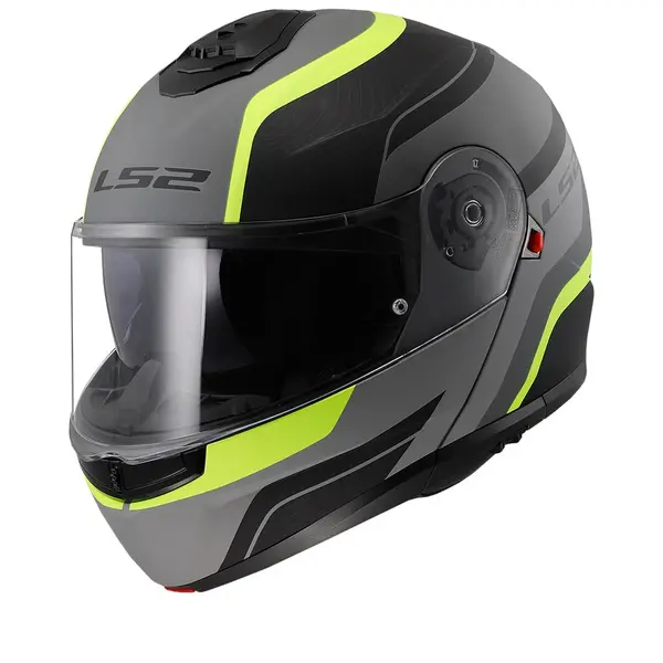 Image of LS2 FF908 Strobe II Monza Matt Black H-V Yellow 06 Modular Helmet Size S