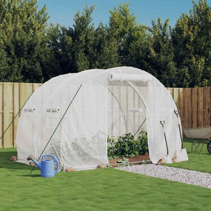 Image of vidaXL Greenhouse with Steel Frame White 6m 3x2x2 m, White 364079
