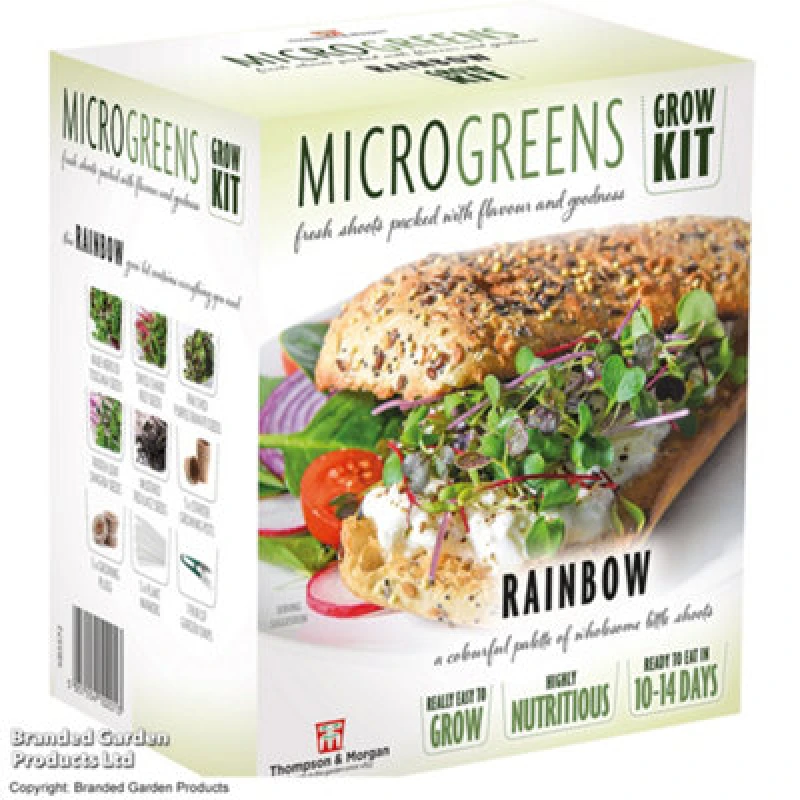 Image of Thompson & Morgan Gift Seed Grow Kit Microgreens Rainbow