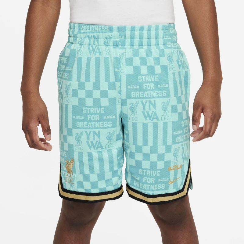 Image of Nike Liverpool Lebron Shorts 2024 2025 Juniors - Blue Blue 5 - 6 Years