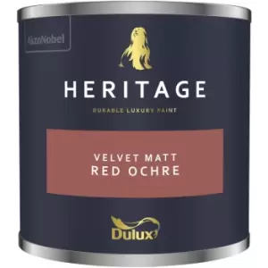 Image of Dulux Heritage Velvet Matt Red Ochre Matt Emulsion Paint 125ml