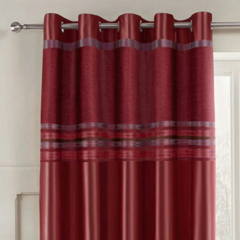 Image of Intimates Renatta Ready Made Eyelet Curtains - Wine
