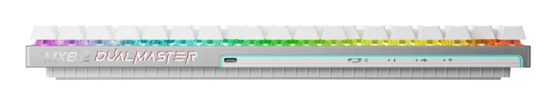 Image of Cherry CHERRY MX 8.2 Pro TMR Wireless keyboard Gaming USB + RF Wireless + Bluetooth AZERTY French Silver, White G8E-3885HACAFR-0