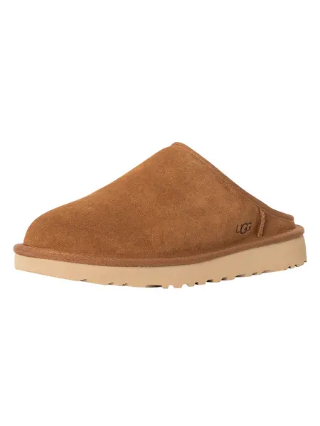 Image of Ugg Classic Slip on Suede Slippers Chestnut 8 UK