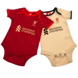 Image of Liverpool FC Baby Bodysuit (Pack of 2) (9-12 Months) (Red/Cream)