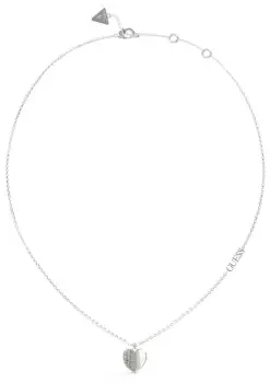 Image of Guess UBN03035JWRHT/U Rhodium Plated 16-18" Plain And Pave Jewellery
