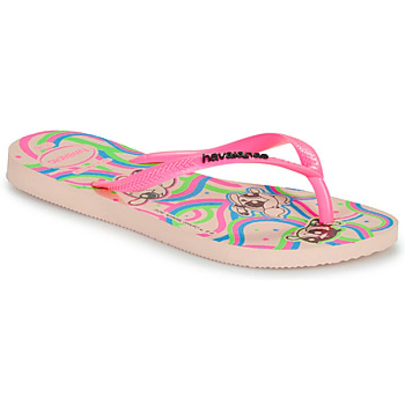 Image of Havaianas KIDS SLIM POWERPUFF GIRLS girls's Children's Flip flops / Sandals in Pink