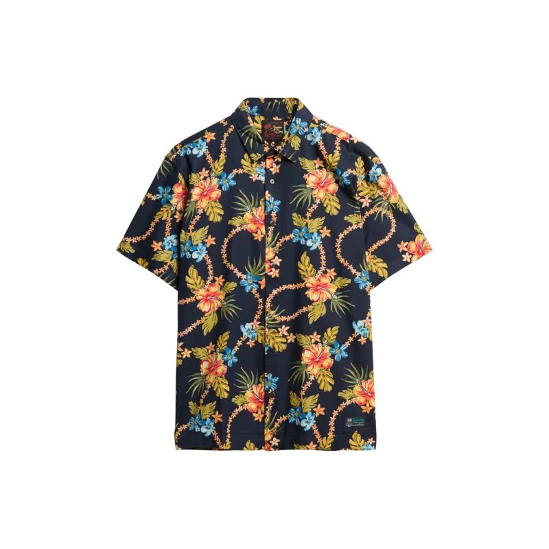Image of Superdry Shirt Superdry Hawaiian Print Bleu Male S