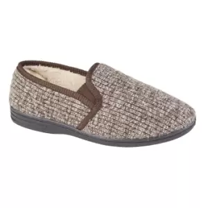 Image of Zedzzz Mens Keith Fluffy Classic Slippers (11 UK) (Brown)