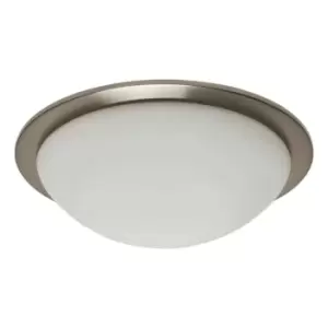 Image of Spa OPIE 12W LED Flush Ceiling Light Cool White Satin Nickel