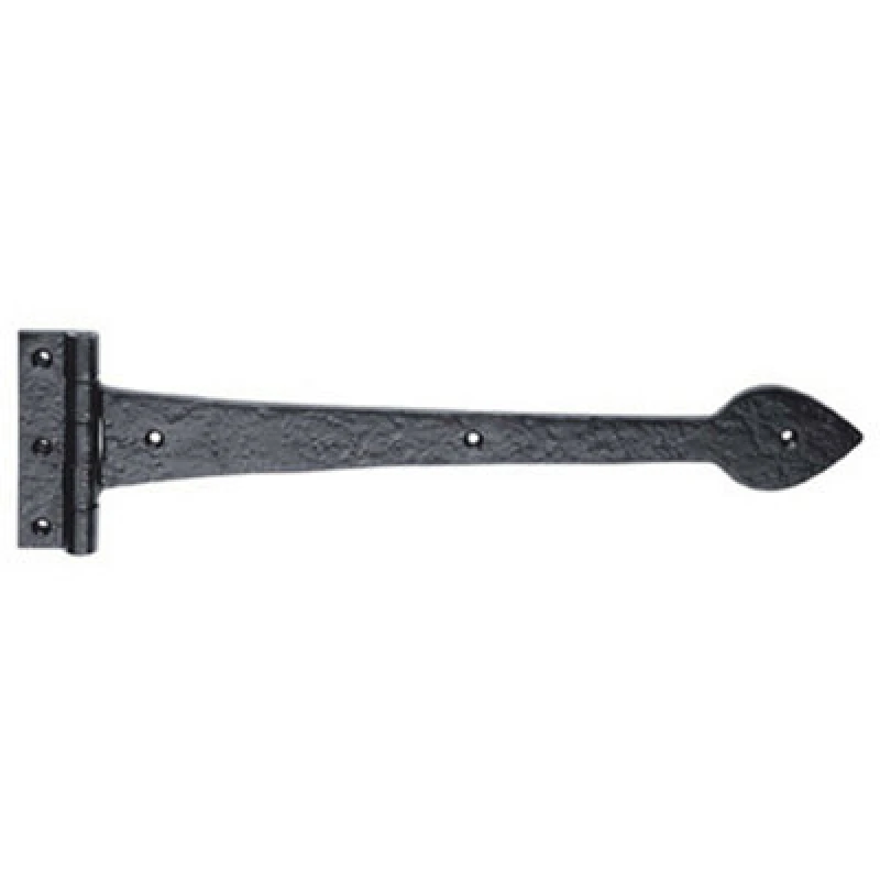 Image of Loops PAIR 275 x 102mm Ornate T Hinge Black Antique Internal Decorative Door Hinge Black