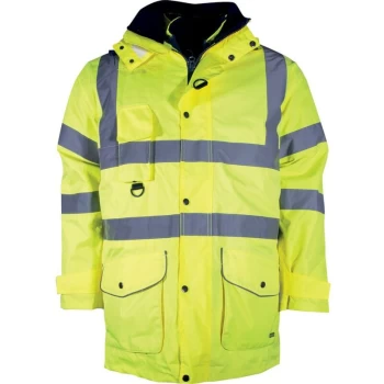 Image of Hi-vis XL Yellow Waterproof & Breathable 5-in-1 Coat (EN20471) - Tuffsafe