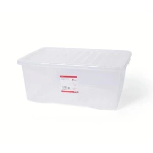 Image of Office Storage Box Plastic with Lid Stackable 45L 600 x 400 x 250mm