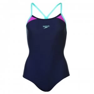 Image of Speedo Trs Racer Swimsuit Ladies - Navy/Purple