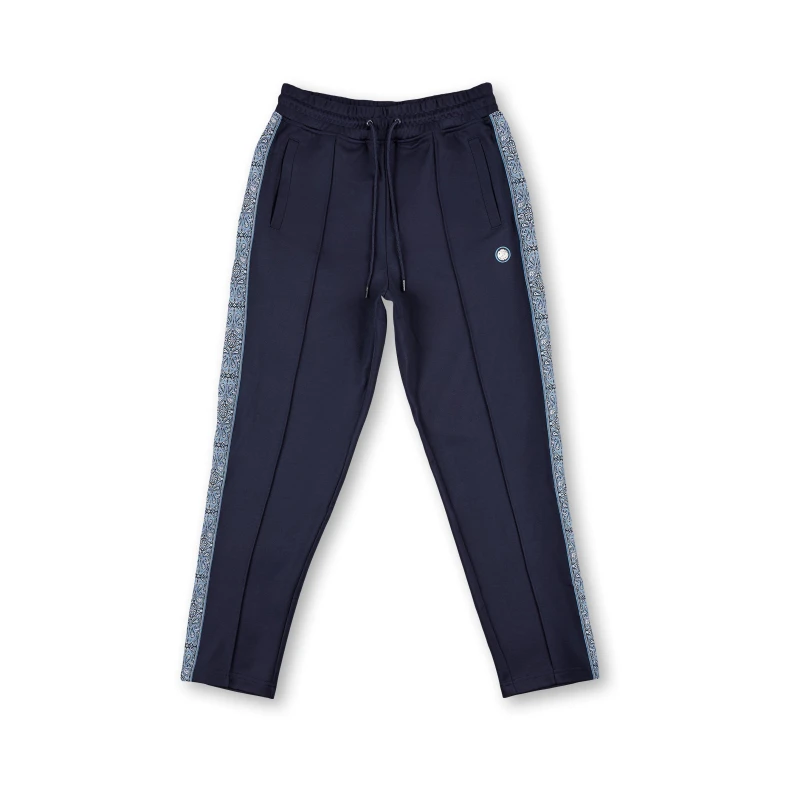 Image of Pretty Green Mens Eclipse Paisley Open Hem Woven Joggers Navy male Small