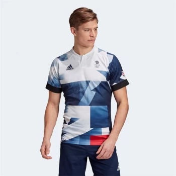 Image of adidas Team GB Rugby 7's Jersey - Wht/Blue/Red