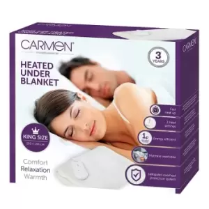 Image of Carmen Kingsize Heated Mattress Cover, white