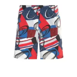 Image of Reebok Austin Allover Print Shorts Mens - Vector Blue
