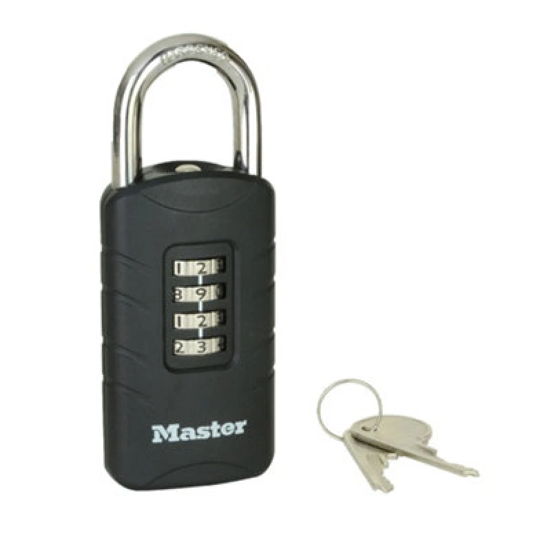 Image of Master Lock Combi Padlock With Override Key Black 656EURDBLK