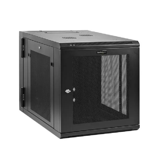 Image of StarTech.com 12U 19" Wall Mount Network Cabinet - 4 Post 24" Deep Hinged Server Room Data Cabinet- Locking Computer Equipment Enclosure w/Sh
