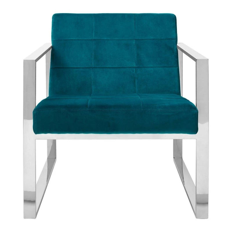 Image of Fifty Five South Vogue Teal Velvet Lounge Chair Blue unisex One Size