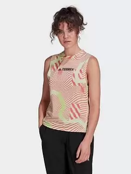 Image of adidas Terrex Parley Agravic Trail Running Tank Top, Black/White, Size S, Women